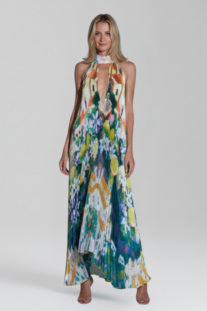 Vestido Largo Mujer Verano Falda Plisada Fluida