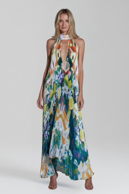 Vestido Largo Mujer Verano Falda Plisada Fluida