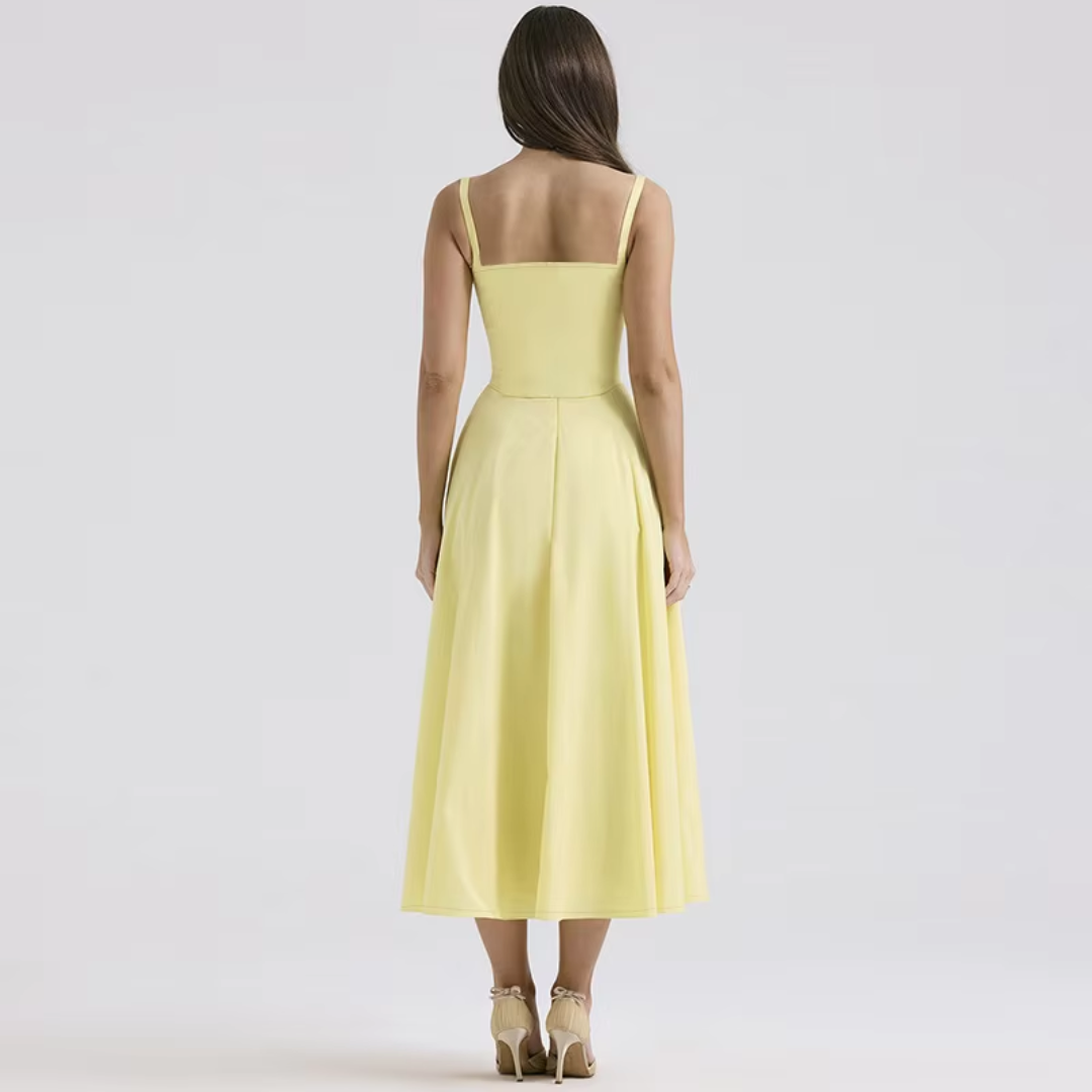 Vestido Midi Mujer con Corsé Elegante para Fiesta