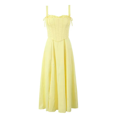 Vestido Midi Mujer con Corsé Elegante para Fiesta