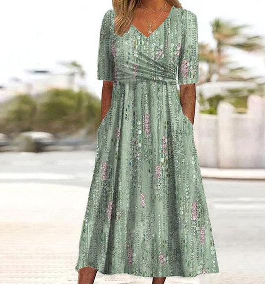 Vestido Midi Mujer Estampado Floral Estilo Bohemio - Mavetta