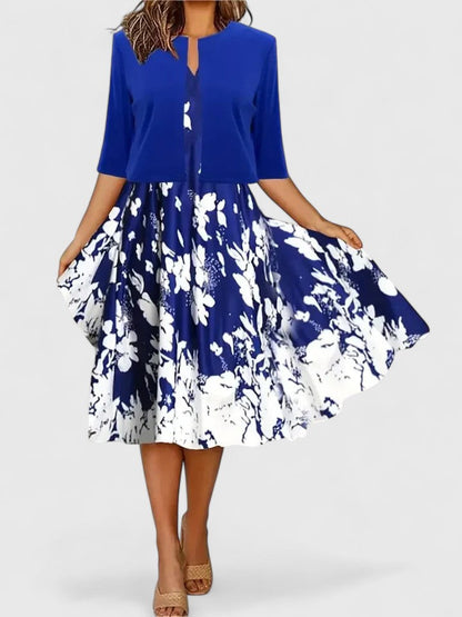 Isabella | Vestido Midi Floral de Manga Tres Cuartos para Mujer 1