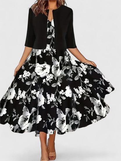 Isabella | Vestido Midi Floral de Manga Tres Cuartos para Mujer 3