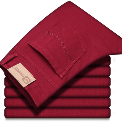 Pantalones Chinos Hombre Algodón Corte Recto Trabillas Bolsillos