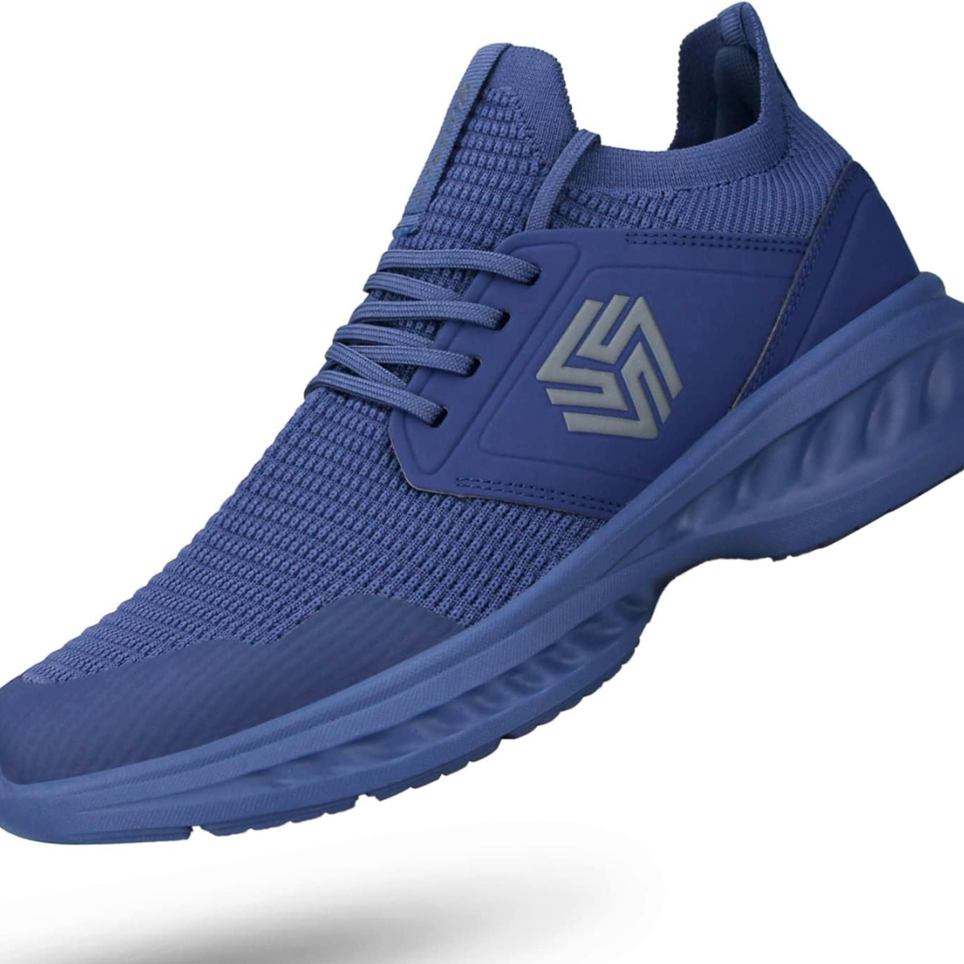 Zapatillas Running Hombre Tejido Knit Cordones Suela Acolchada