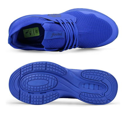 Zapatillas Running Hombre Tejido Knit Cordones Suela Acolchada