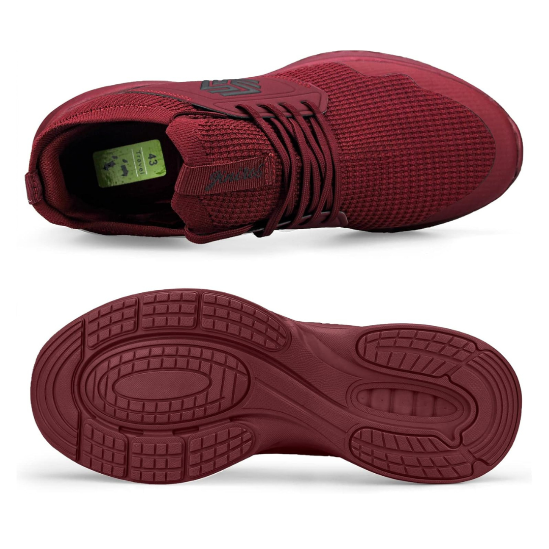 Zapatillas Running Hombre Tejido Knit Cordones Suela Acolchada