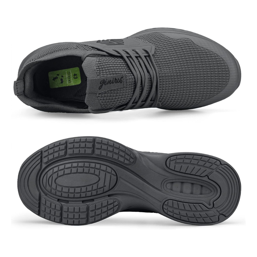Zapatillas Running Hombre Tejido Knit Cordones Suela Acolchada