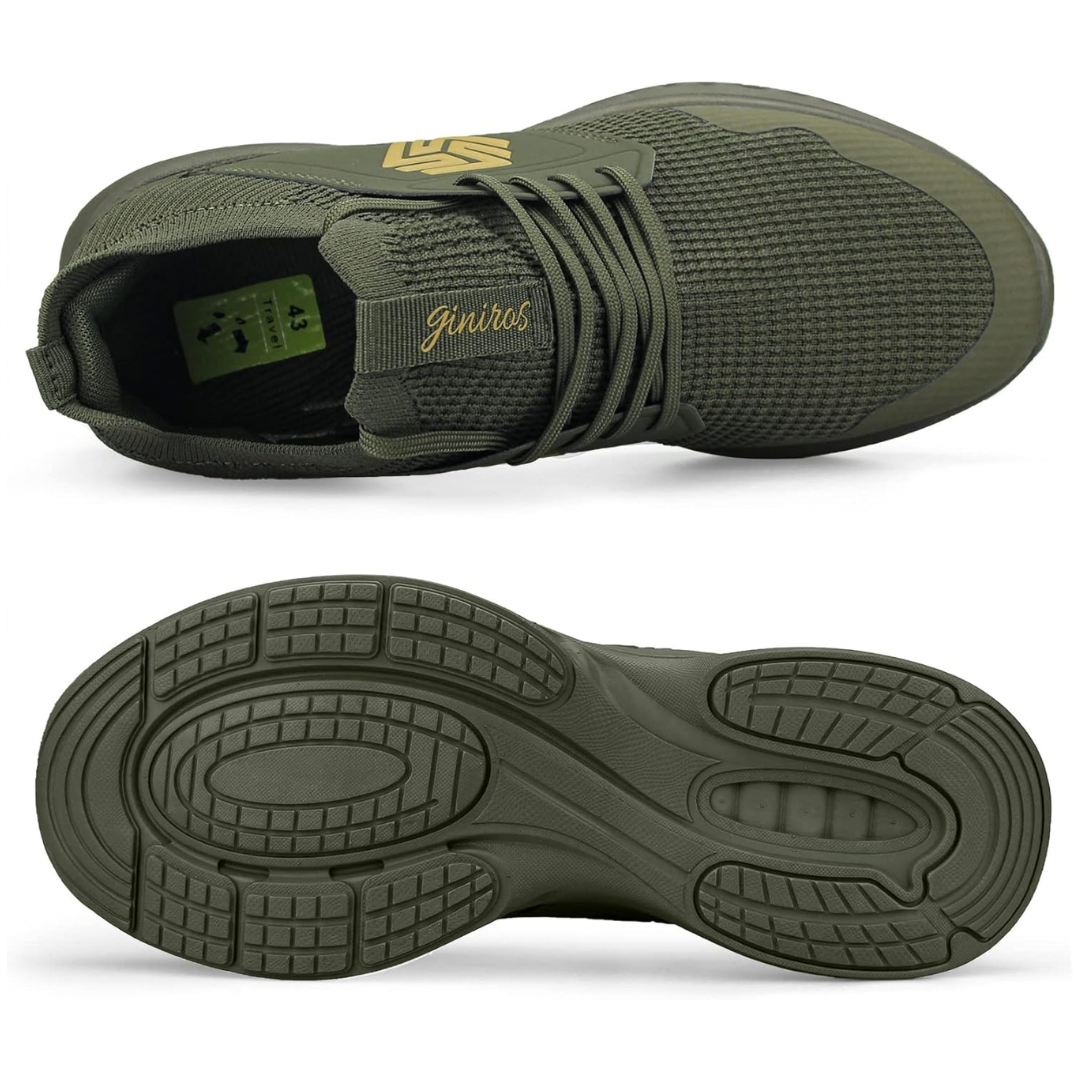 Zapatillas Running Hombre Tejido Knit Cordones Suela Acolchada