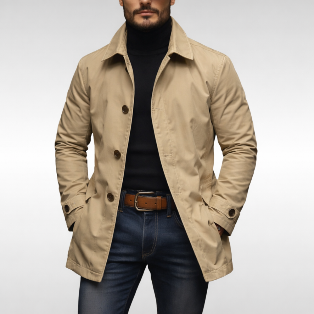 Abrigo Hombre Elegante Corte Clásico