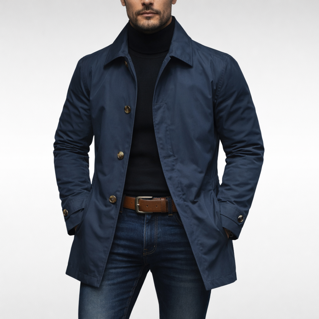 Abrigo Hombre Elegante Corte Clásico
