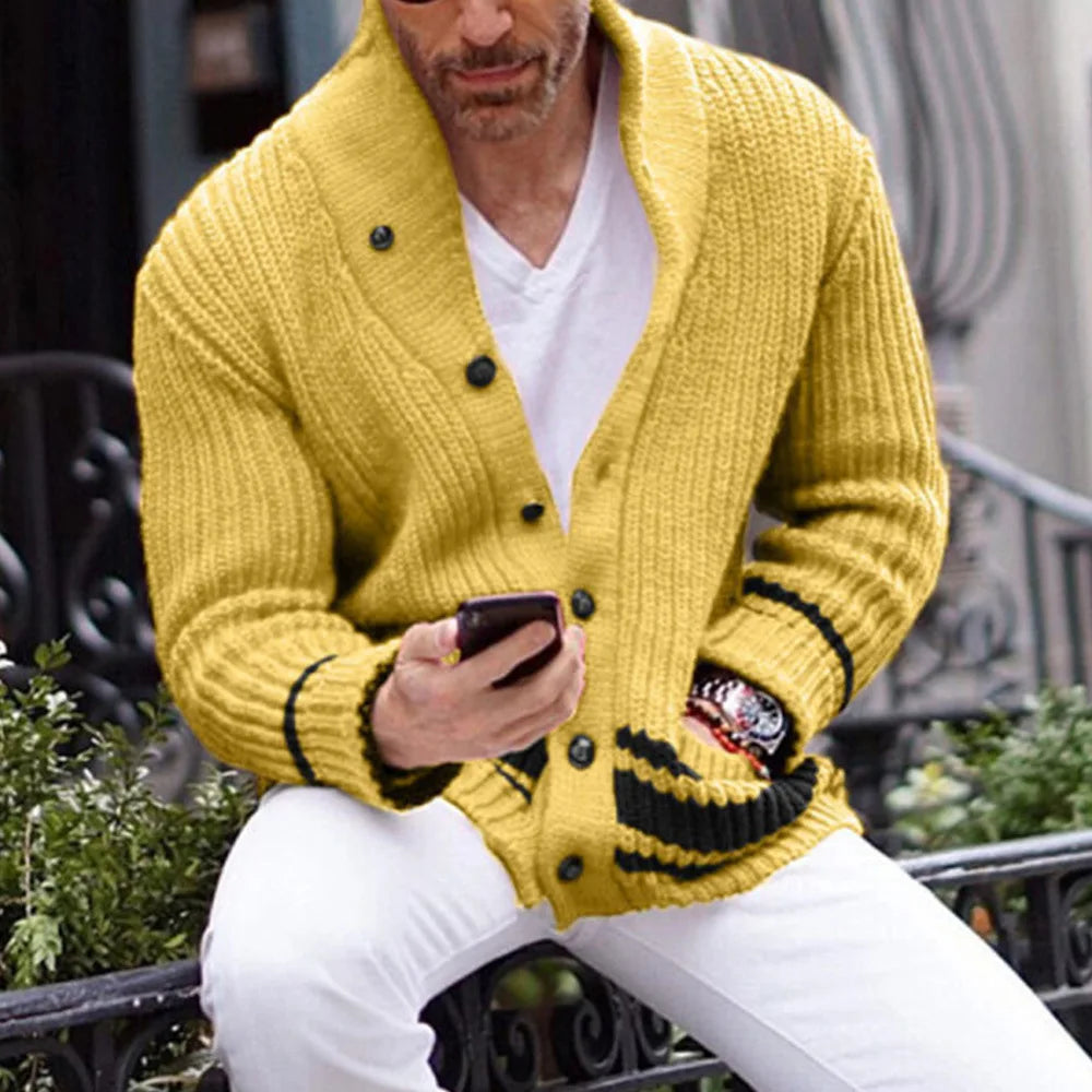 Cárdigan Hombre Invierno de Punto Suave Ajuste Clásico