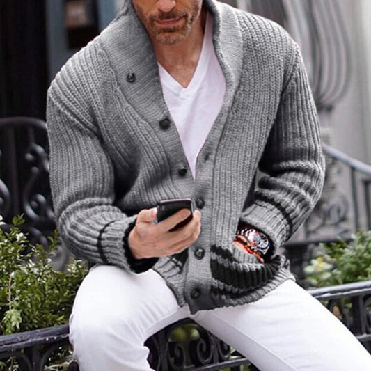 Cárdigan Hombre Invierno de Punto Suave Ajuste Clásico - Mavetta
