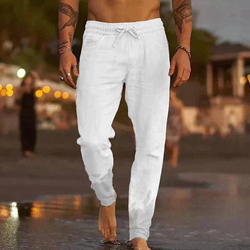 Pantalones Hombre de Lino Playa Ligeros y Versátiles