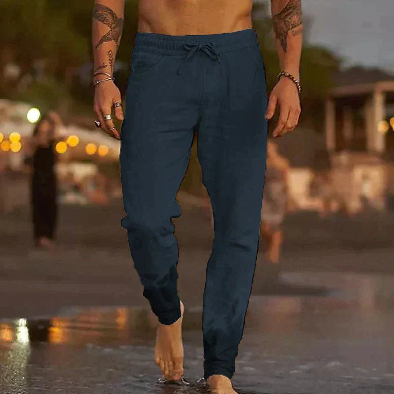 Pantalones Hombre de Lino Playa Ligeros y Versátiles