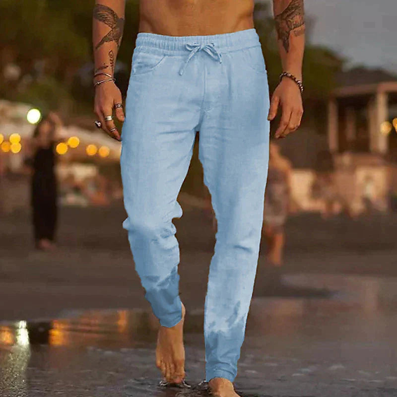 Pantalones Hombre de Lino Playa Ligeros y Versátiles