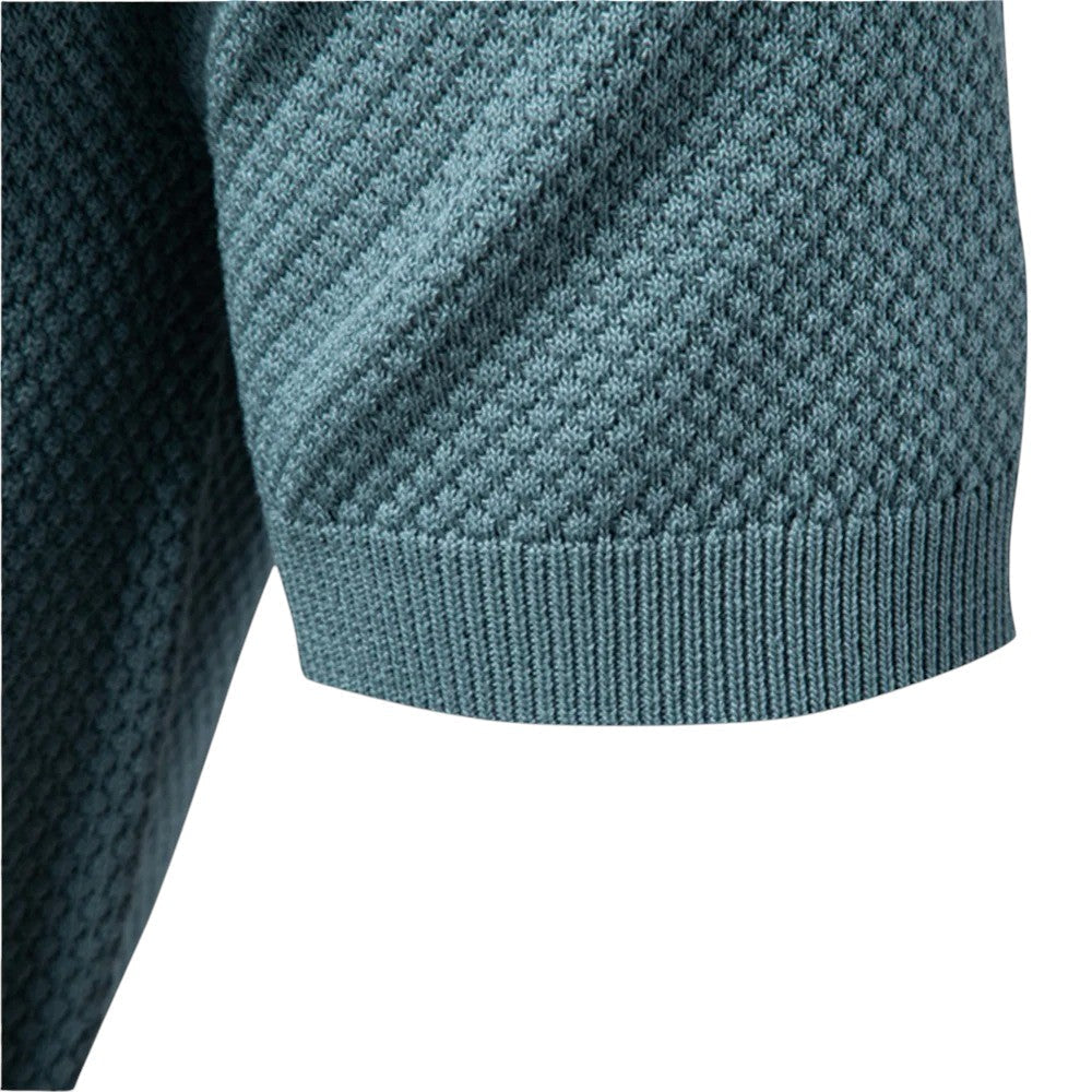 Polo Hombre Textura Estructurada Cuello Abierto