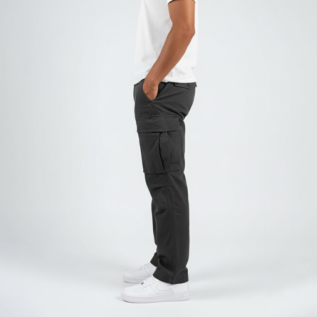 Pantalones cargo hombre Algodón Bolsillos Laterales Corte Relajado - Mavetta