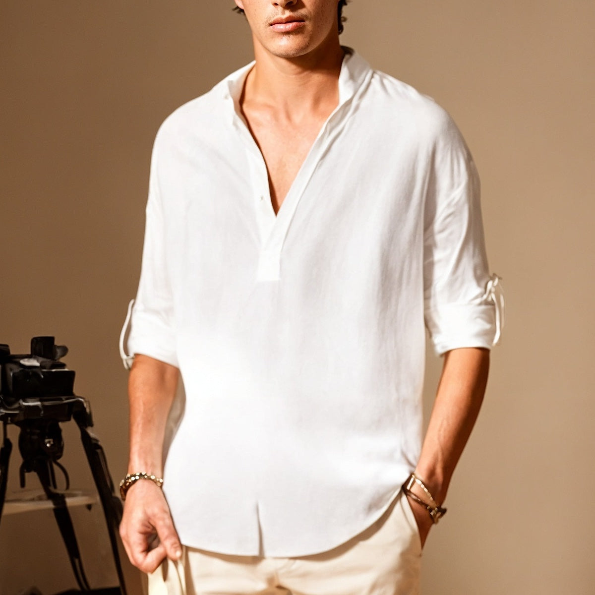 Camiseta Hombre de Fibras Naturales Corte Relajado