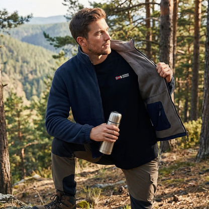Chaqueta Outdoor Hombre con Cremallera Completa y Ajuste Regular