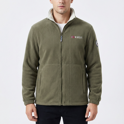 Chaqueta Outdoor Hombre con Cremallera Completa y Ajuste Regular