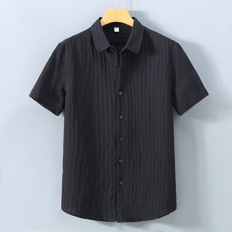 Camisa Hombre Transpirable Textura Cierre Oculto - Mavetta