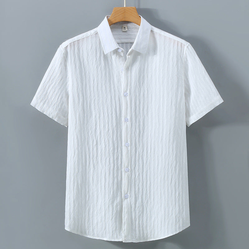 Camisa Hombre Transpirable Textura Cierre Oculto