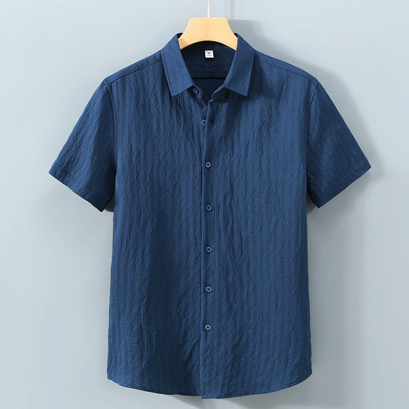 Camisa Hombre Transpirable Textura Cierre Oculto