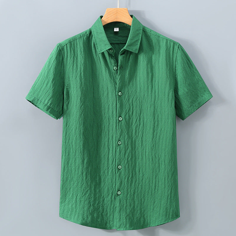 Camisa Hombre Transpirable Textura Cierre Oculto