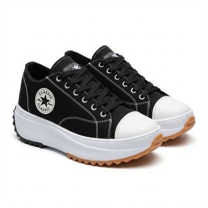 Zapatillas Plataforma Mujer con Cordones y Suela Elevada