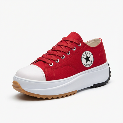 Zapatillas Plataforma Mujer con Cordones y Suela Elevada