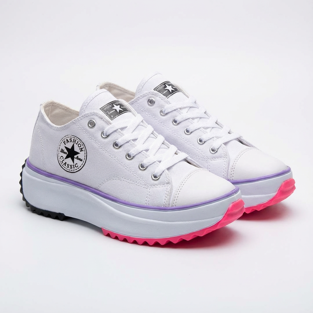 Zapatillas Plataforma Mujer con Cordones y Suela Elevada - Mavetta