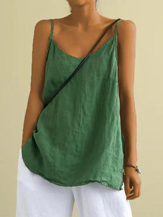 Camiseta Tirantes Mujer Algodón Escote en V Corte Holgado