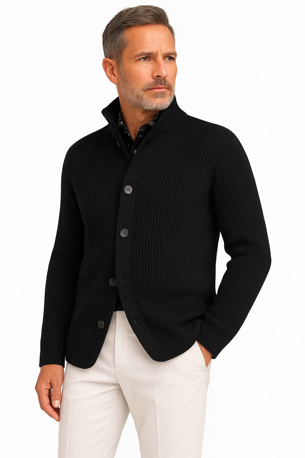 Chaqueta de Punto Hombre Estilo Clásico
