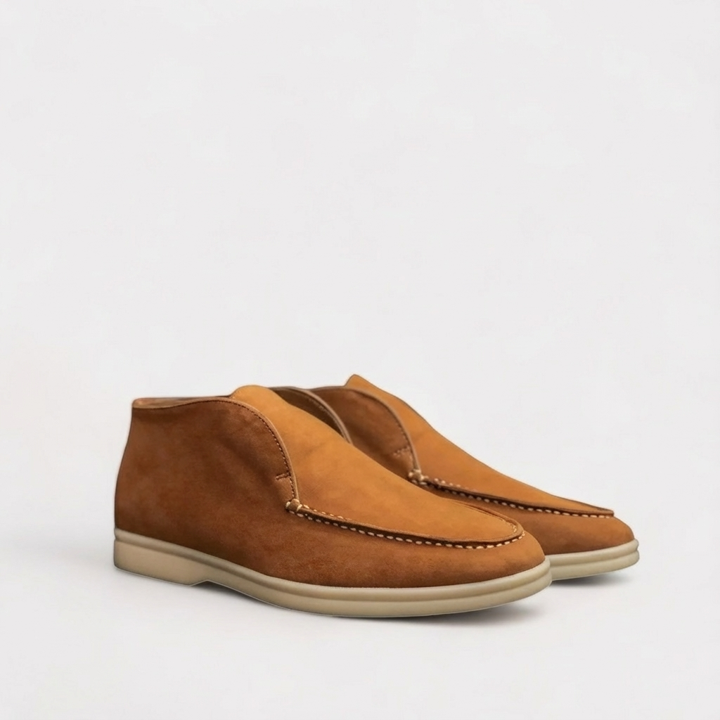 Botines Chukka Hombre Piel Sin Cordones Tobillo
