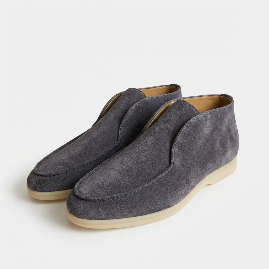 Botines Chukka Hombre Piel Sin Cordones Tobillo