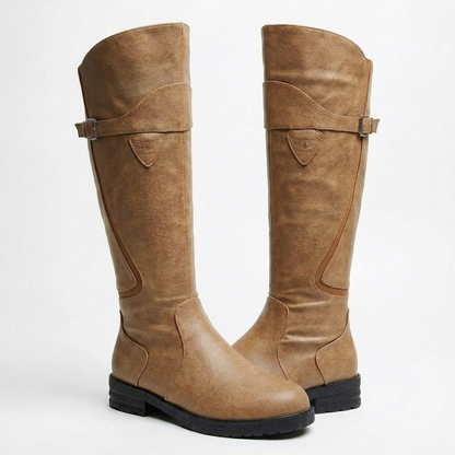 Botas altas mujer de montar con hebilla ajuste hasta la rodilla