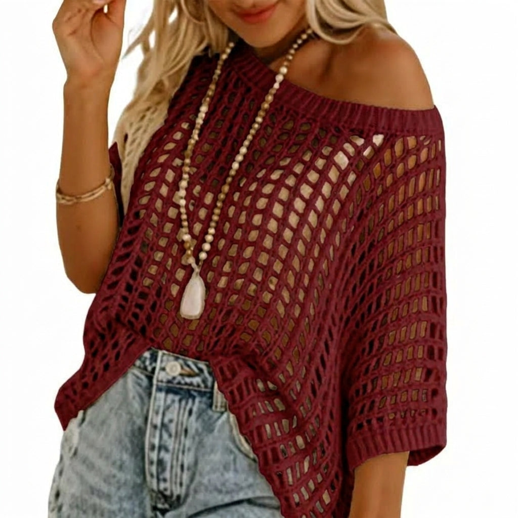 Jersey Mujer de Punto Calado Veraniego Casual