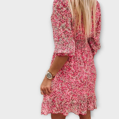 Vestido mini mujer Estampado floral Cuello en V