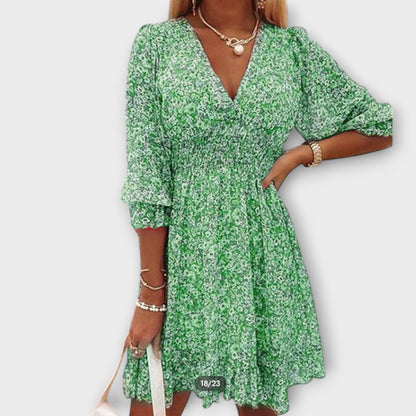 Vestido mini mujer Estampado floral Cuello en V