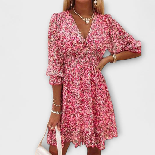 Vestido mini mujer Estampado floral Cuello en V - Mavetta