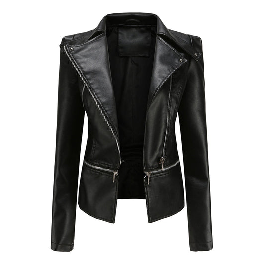 Cazadora Mujer Estilo Biker Metalizada Moderno - Mavetta