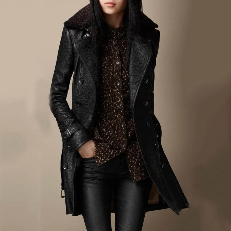 Abrigo Mujer Invierno Lana Ajuste Clásico