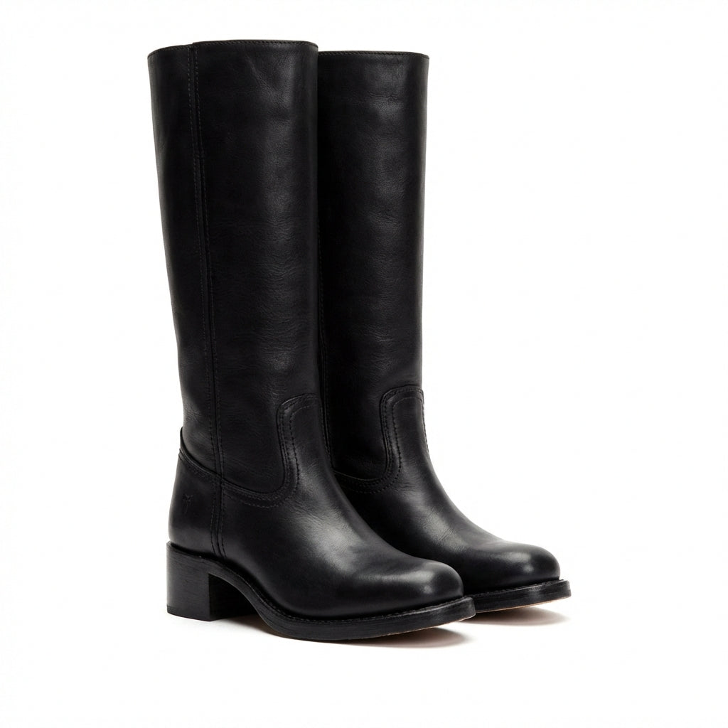 Botas Altas Mujer Caña Recta Tacón Bajo - Mavetta