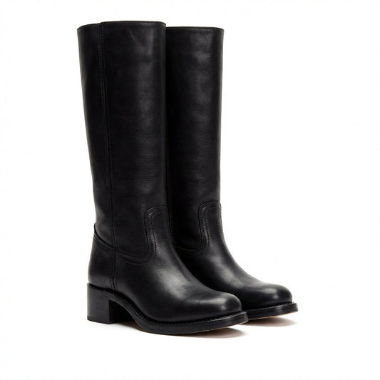 Botas Altas Mujer Caña Recta Tacón Bajo - Mavetta