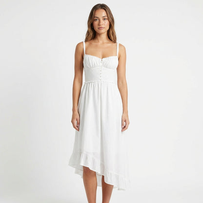 Vestido Midi Mujer Tirantes y Volante - Mavetta
