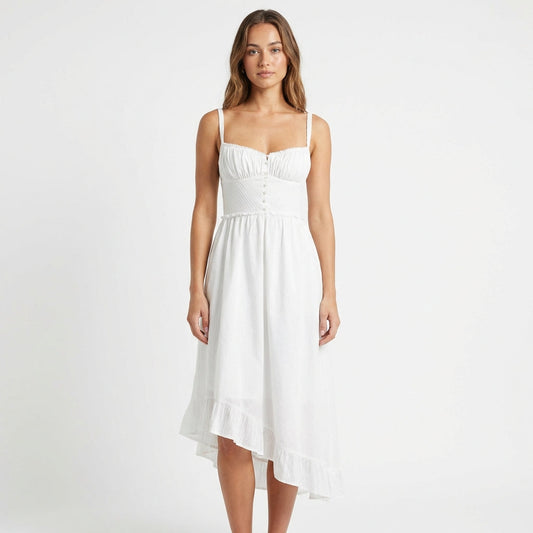 Vestido Midi Mujer Tirantes y Volante - Mavetta