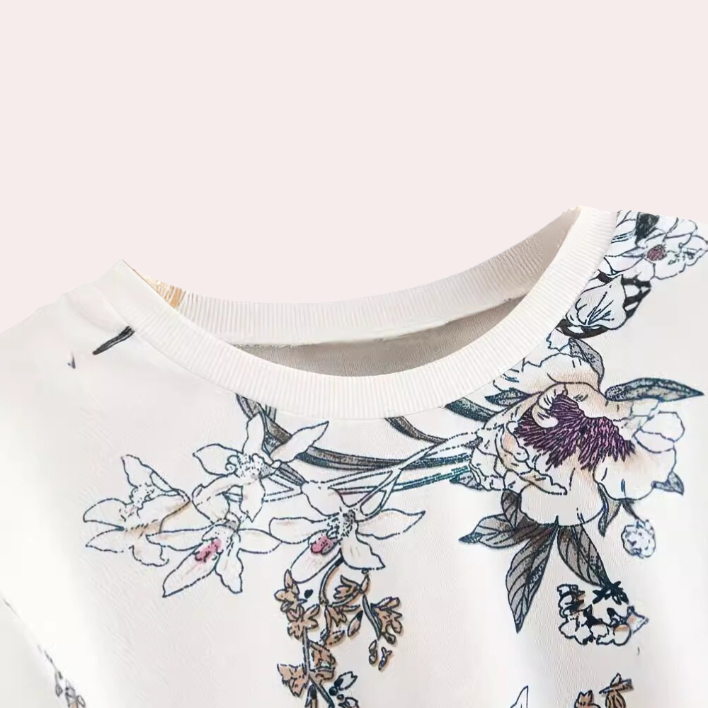 Sudadera mujer con estampado floral ajuste cómodo