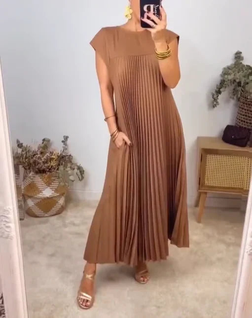 Vestido largo mujer de corte fluido y cómodo elegante