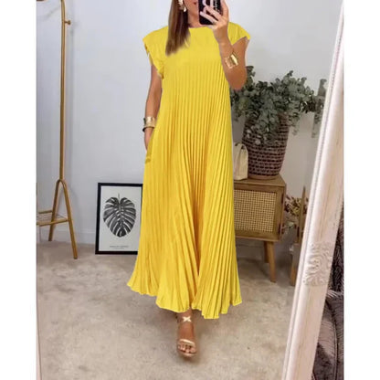 Vestido largo mujer de corte fluido y cómodo elegante